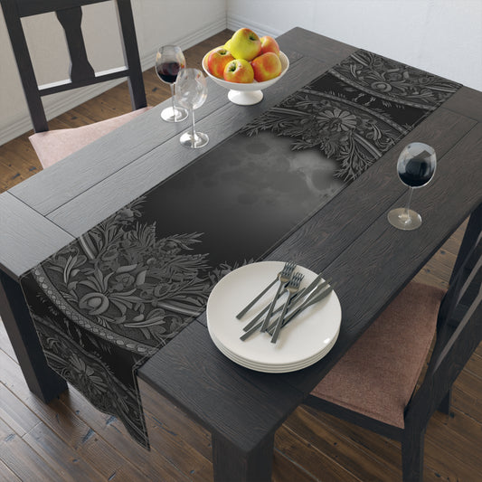 Dark Academia Gothic Botanical floral Witchy dinner table runner
