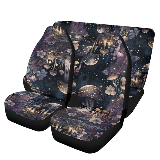 Dark mushroom Forest Watercolor Front Back car seat covers | Sense Forest