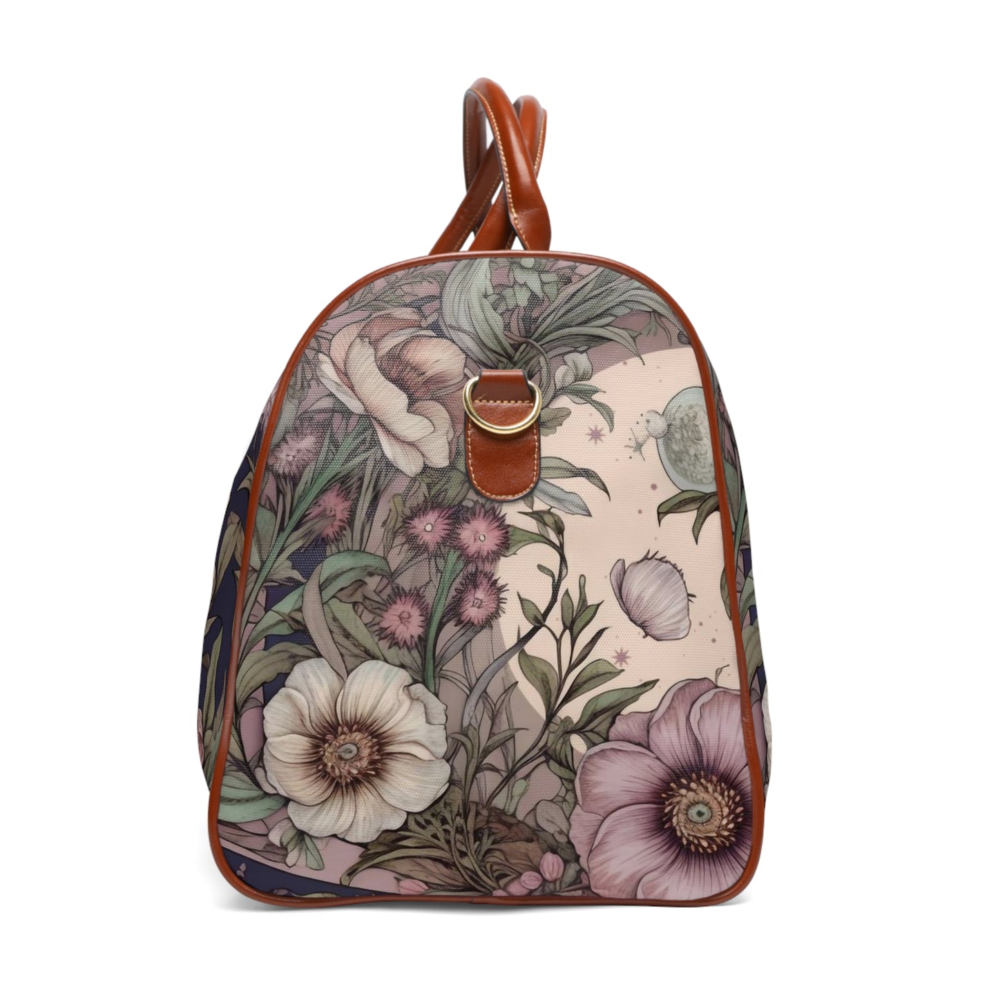Purple poppies wildflower Cottagecore Travel Duffle Bag | Sense Forest