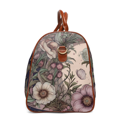Purple poppies wildflower Cottagecore Travel Duffle Bag | Sense Forest