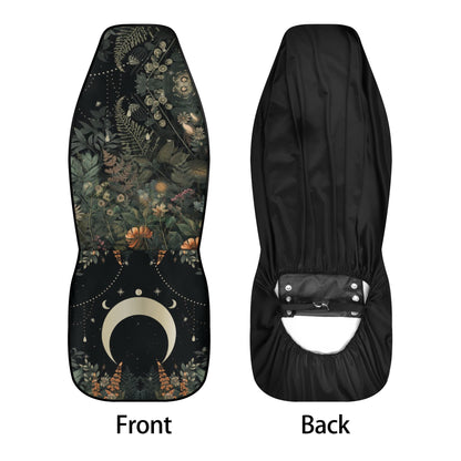 Lush Green Forest Moon Phase Car Seat Covers Nature Lover