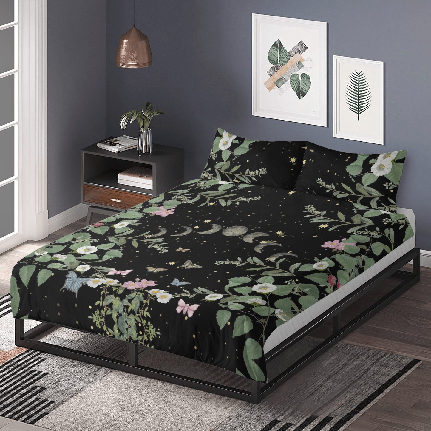 Cottagecore moon butterflies forest 3 Pcs Beddings