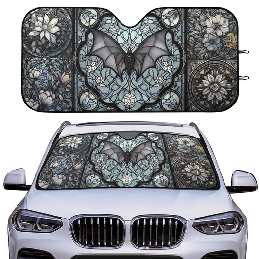 medieval goth Stained glass bat windshield car sunshade by sense forest