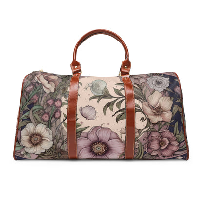 Purple poppies wildflower Cottagecore Travel Duffle Bag | Sense Forest