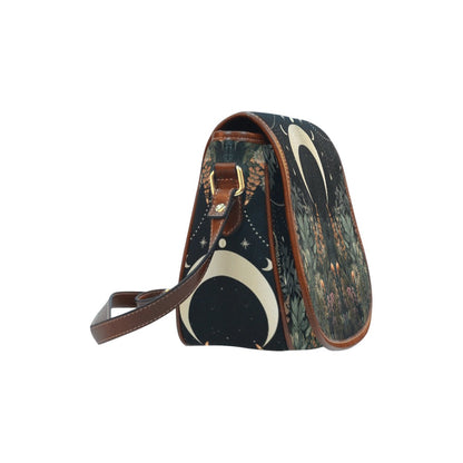 Lush Forest Moon Phase Witchy Canvas Saddle Bag | Sense Forest