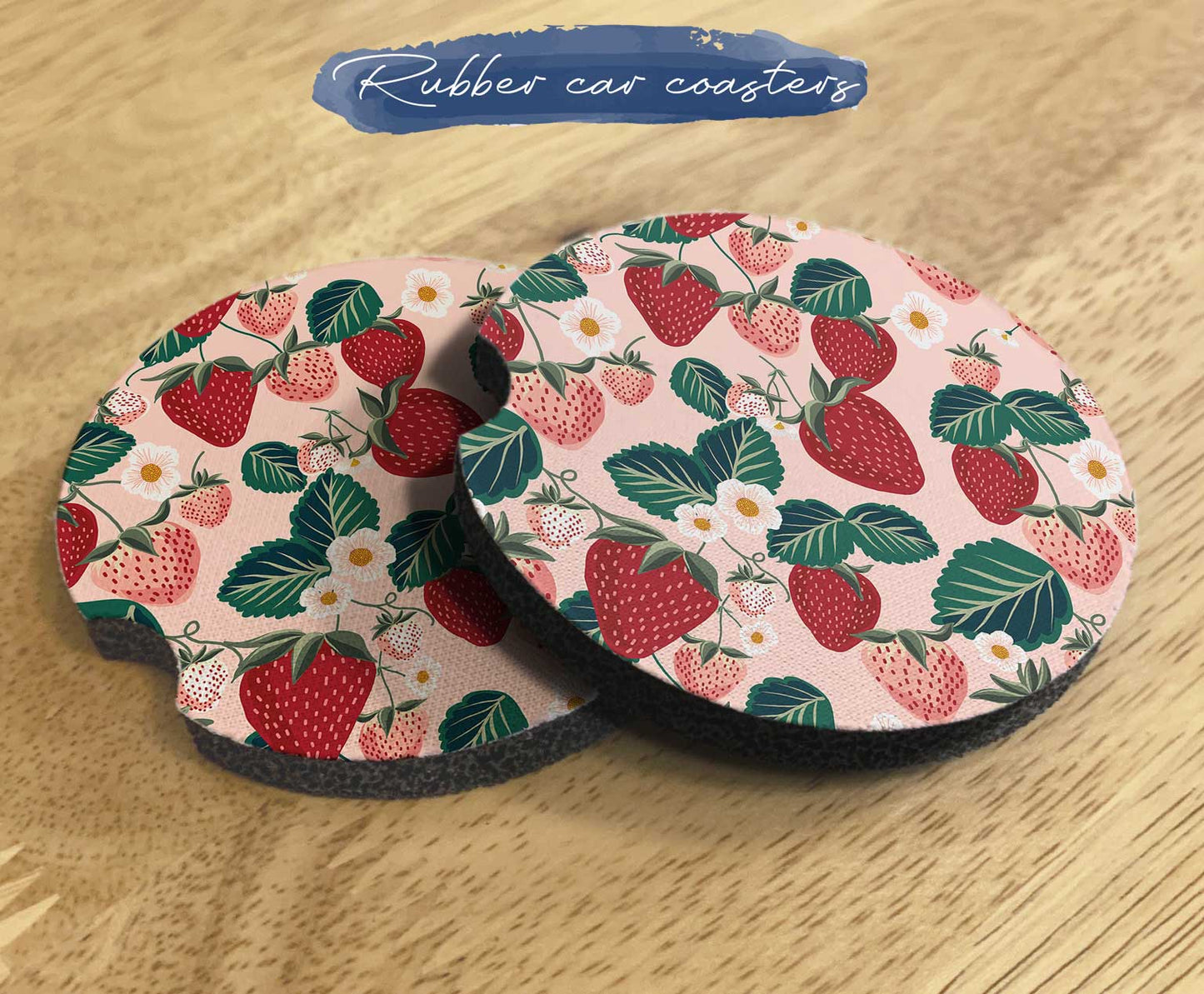 Pink strawberry Car Seat Cover Set