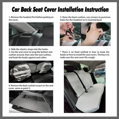 Step-by-step installation guide for Halloween Spooky ghost car seat cover with Sense Forest design.
