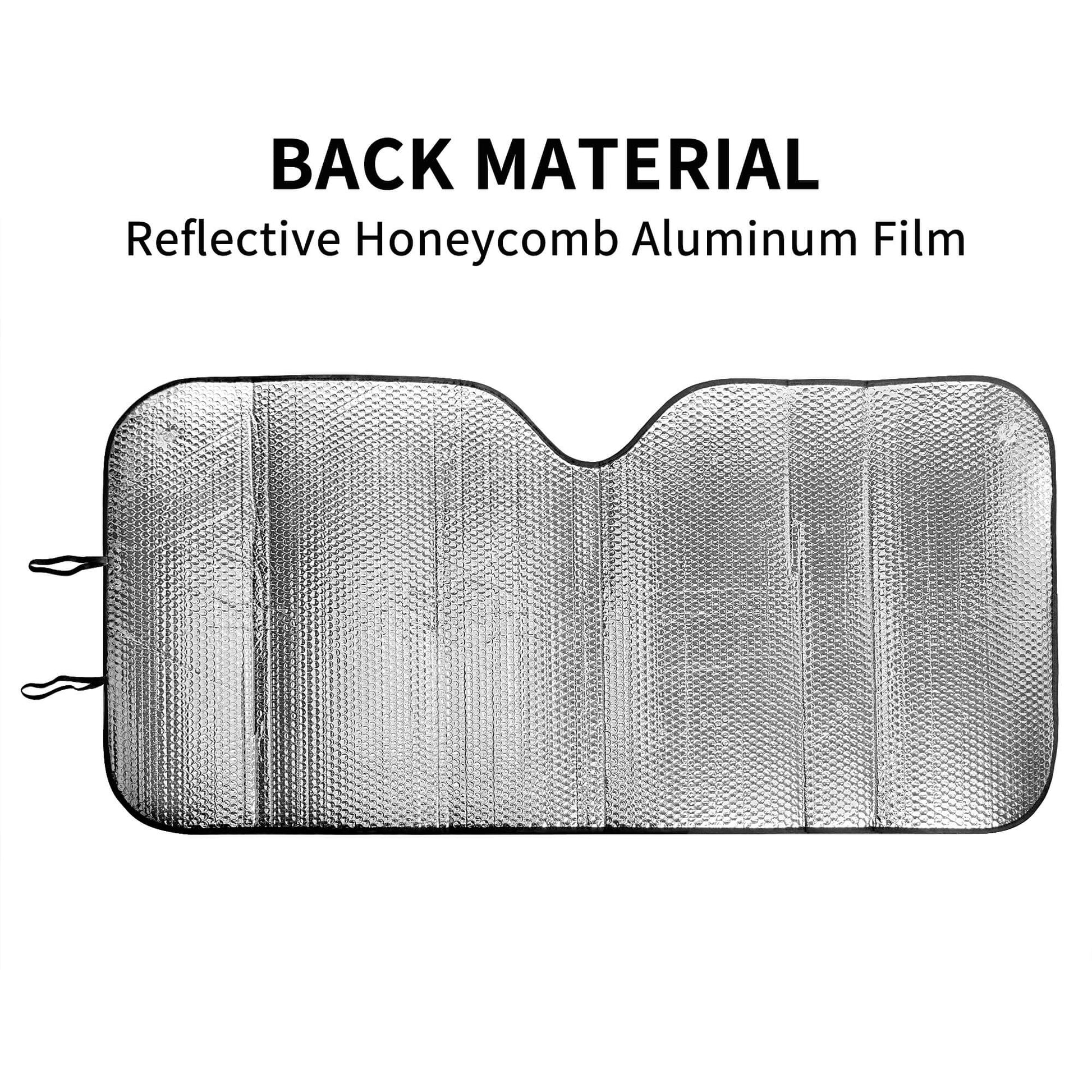 the aluminum foil side of a car sun shade