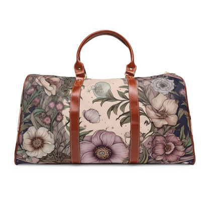Purple poppies wildflower Cottagecore Travel Duffle Bag | Sense Forest