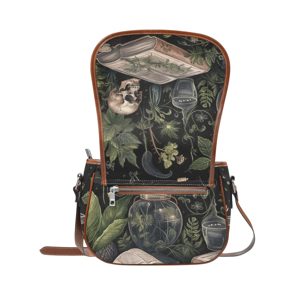 Dark Academia Witchy Herbalist Canavas Saddle Bag