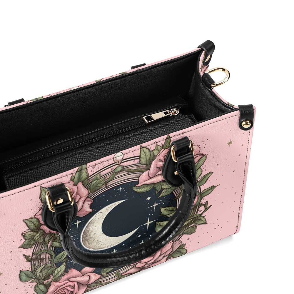 Kawaii goth Pink Rose moon Handbag and Wallet Set | Sense Forest