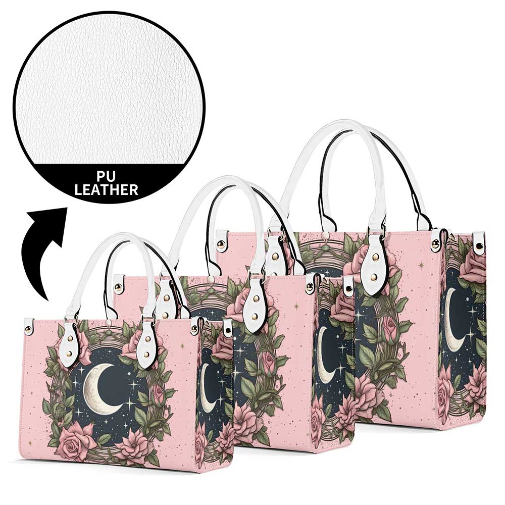 Kawaii goth Pink Rose moon Handbag and Wallet Set | Sense Forest