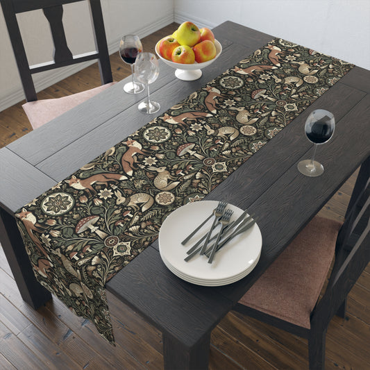 Nordic Woodland forest Pagan Christmas Table Runner