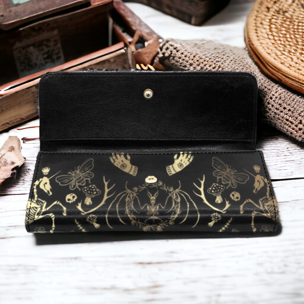 Dark Adacemia Forest Animal Skeleton Trifold wallet | Sense Forest