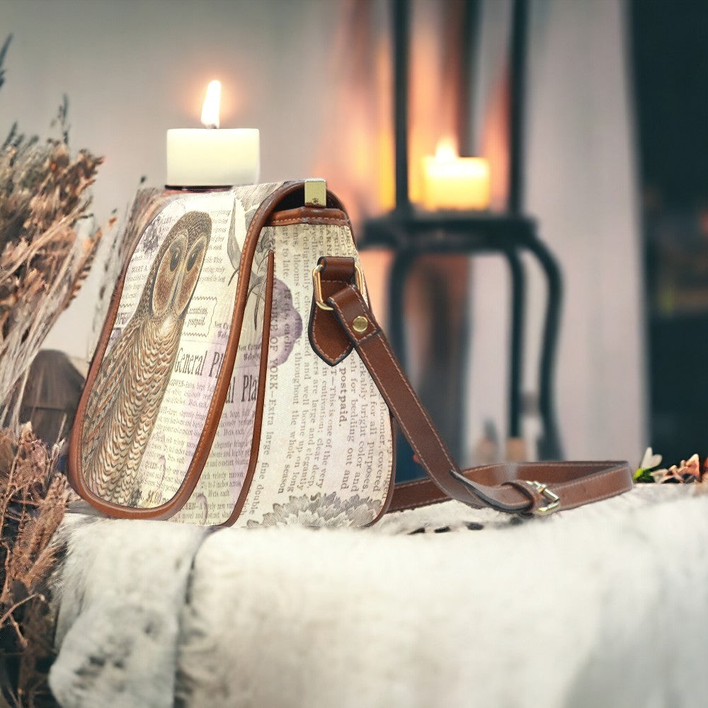 Retro Owl canvas saddle Saddle Bag | Sense Forest