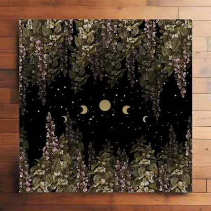 a beautiful foxglove moon phase starry night altar cloth