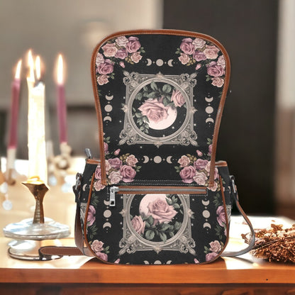 Moon Rose Witchy Canvas Saddle Bag | Sense Forest