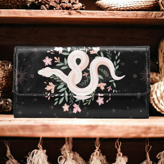 Boho Snake Witch Women's Trifold Long Clutch Wallets | Sense Forest