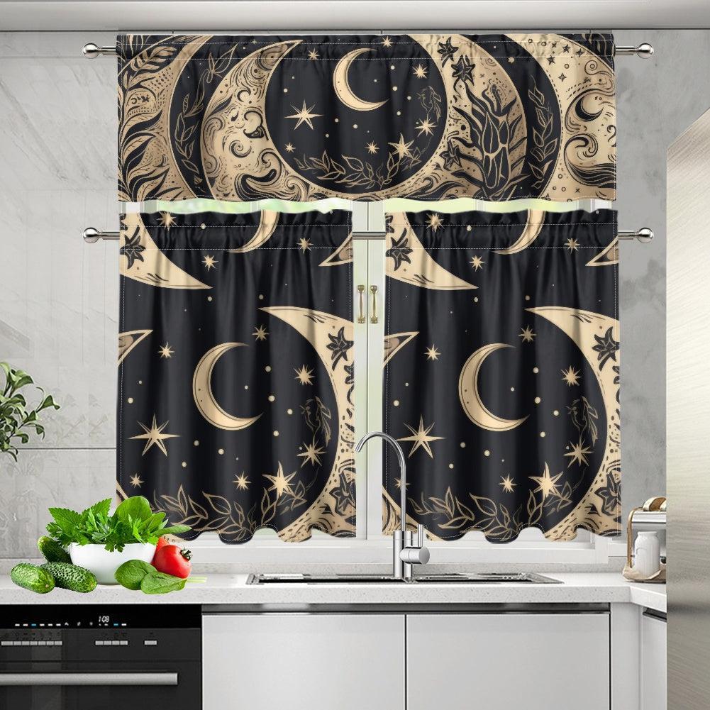 820 Kitchen Curtain Valance and Tiers Set - sense forest