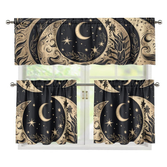 820 Kitchen Curtain Valance and Tiers Set - sense forest