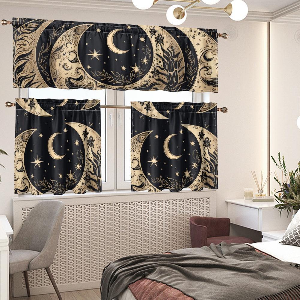 820 Kitchen Curtain Valance and Tiers Set - sense forest