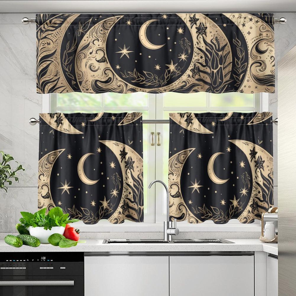 820 Kitchen Curtain Valance and Tiers Set - sense forest