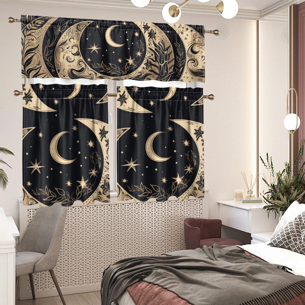 820 Kitchen Curtain Valance and Tiers Set - sense forest