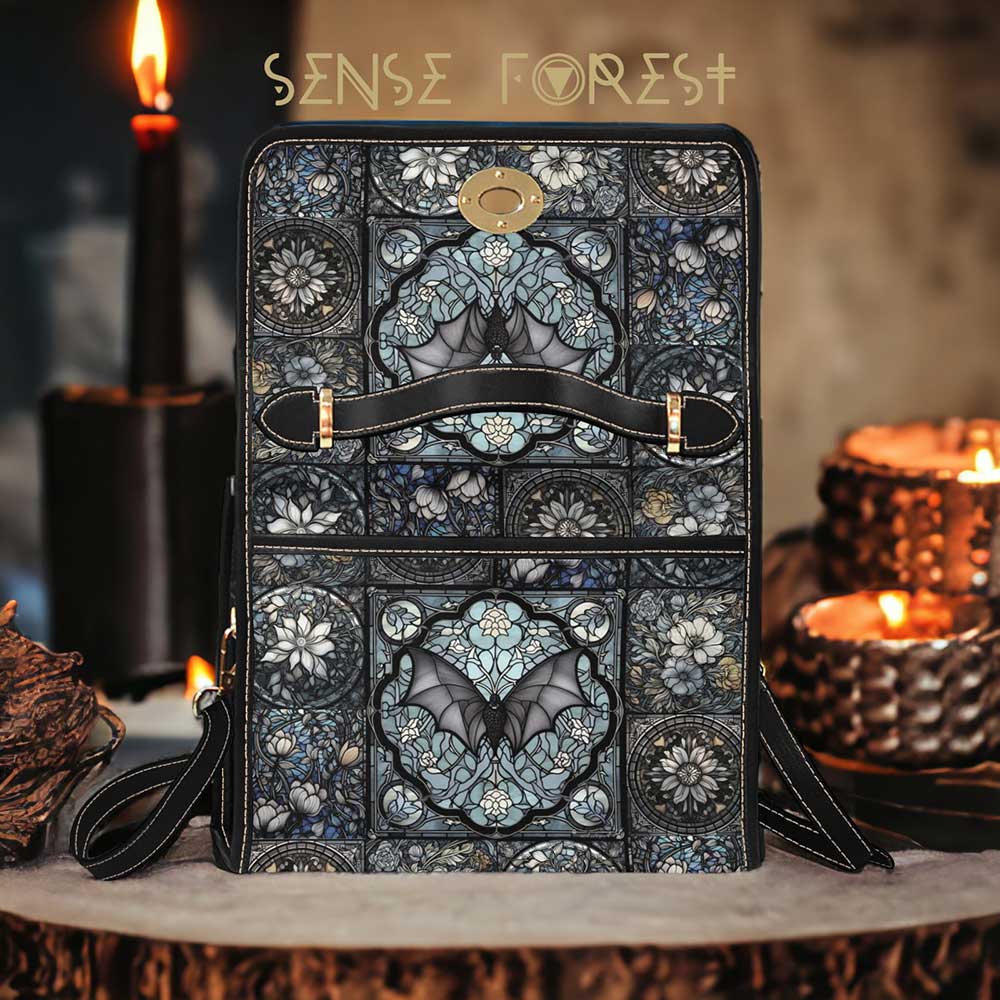 Medieval Stained Glass Bat Satchel Bag and Wallet Set | Sense Forest