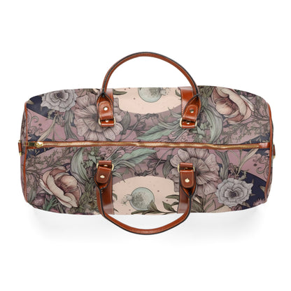Purple poppies wildflower Cottagecore Travel Duffle Bag | Sense Forest