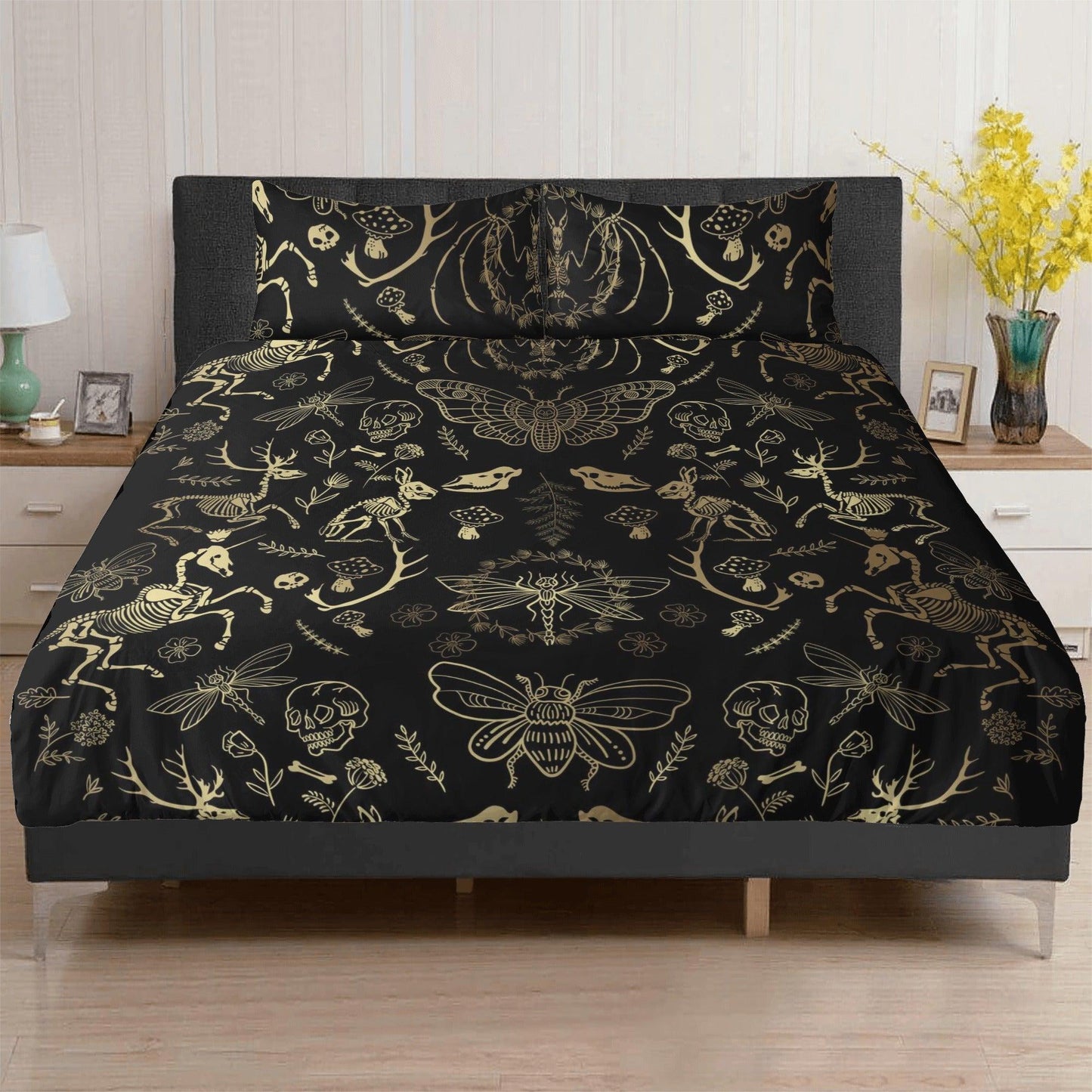 Animal Bone Forest Skeleton duvet cover pillowcase set 