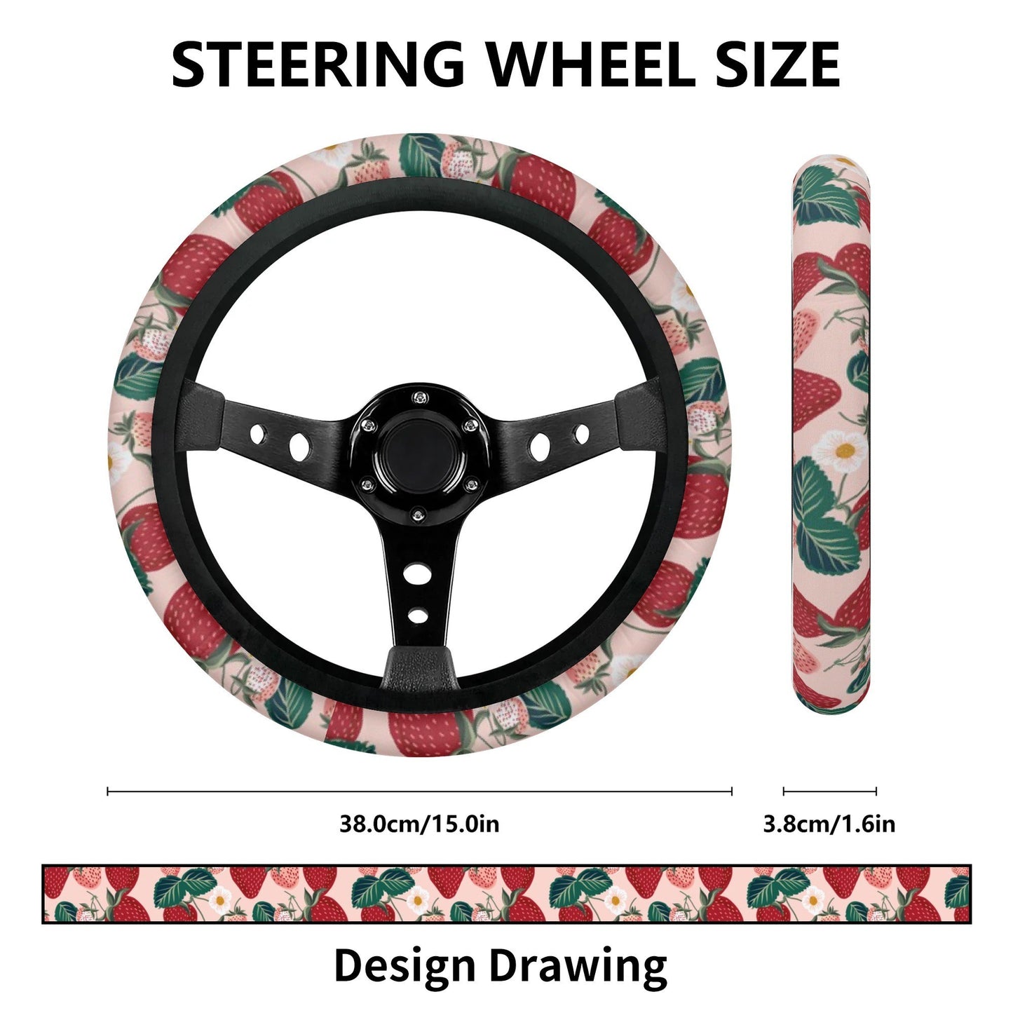 Pink strawberry Car Seat Cover Set