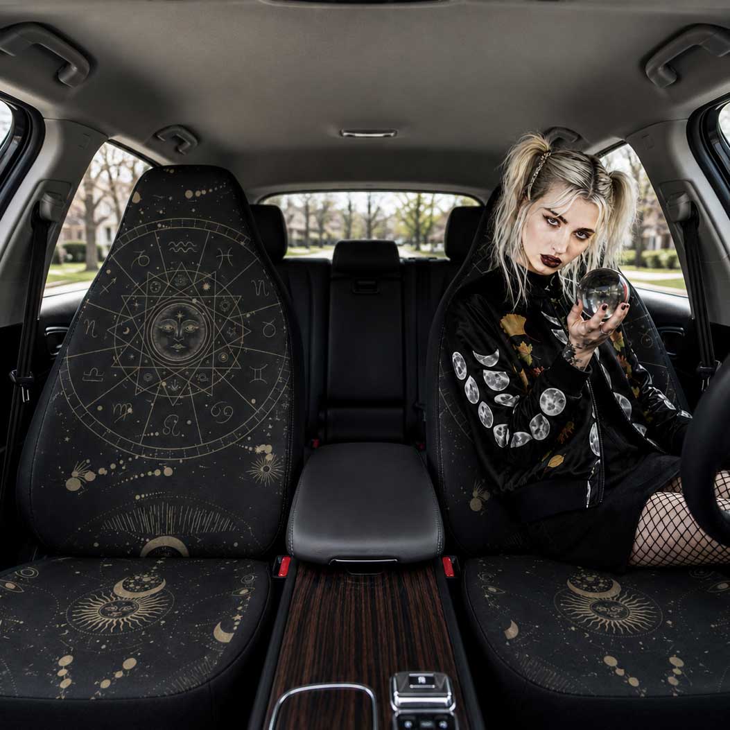 Astrology Witchy vibe Zodiac Car seat cover Set - sense forest