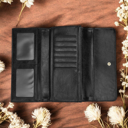 Medieval Goth Stained Glass Crow Trifold Wallet | Sense Forest