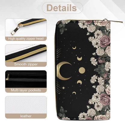 Cottagecore Pale Rose Moon Purse Canvas Satchel Bag
