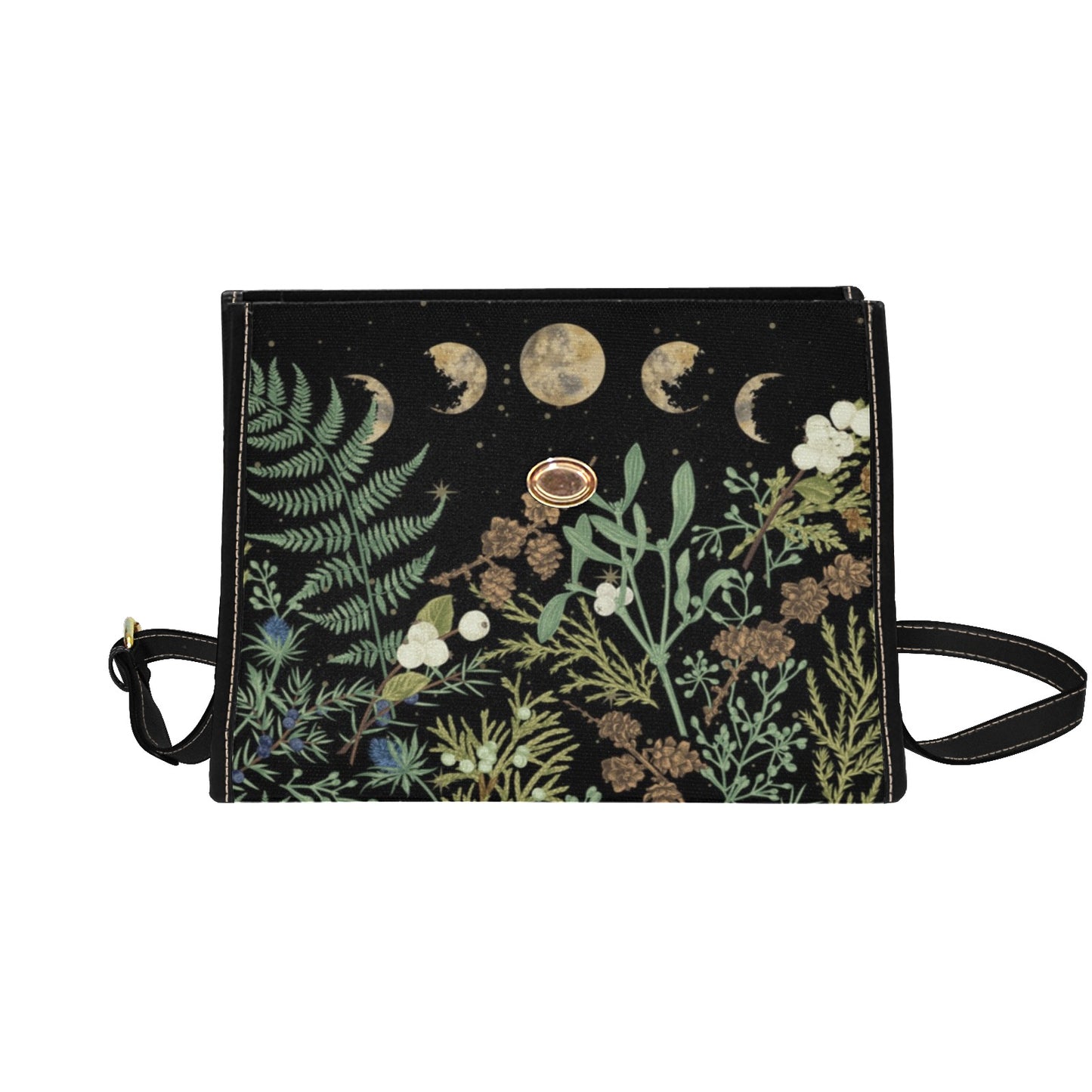 Cottagecore Pine Forest canvas satchel bag