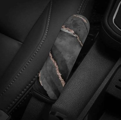 Black watercolor glitter Marble print Car Seat Covers Full Set - sense forest