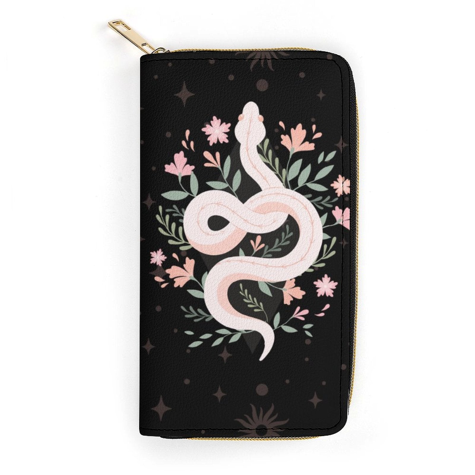 Boho Floral Witchy Snake Clutch Wallet - sense forest