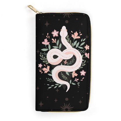 Boho Floral Witchy Snake Clutch Wallet - sense forest