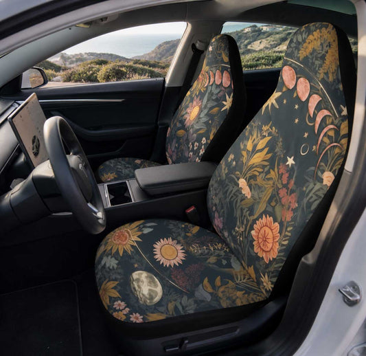 Botanical Witchy Moon Phase Celestial Car Seat Cover - sense forest