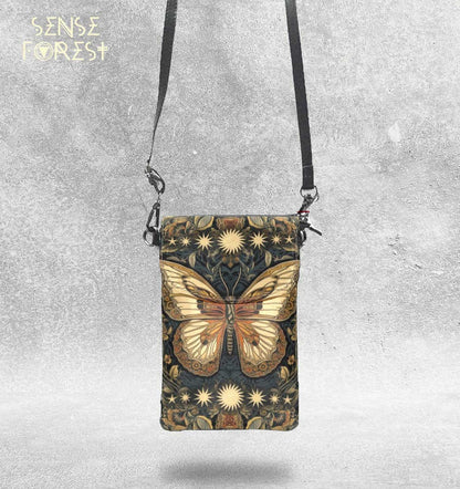 Celestial butterfly Vegan leather phone purse - sense forest