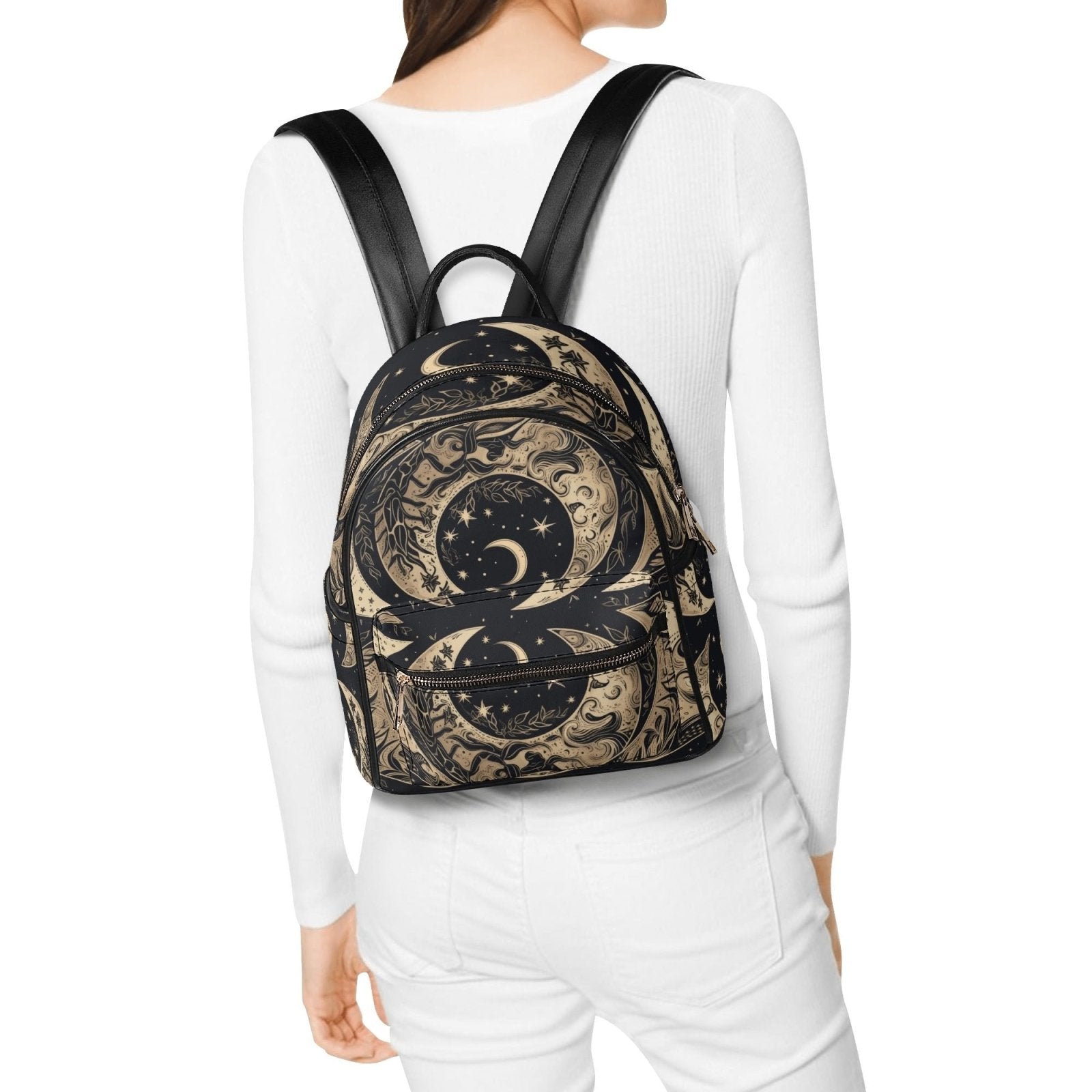Celestial moon witchy mini PU Backpack | Sense Forest - sense forest