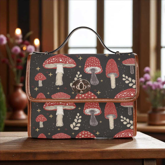 Cottagecore Amanita mushroom Canvas Satchel Bag - sense forest