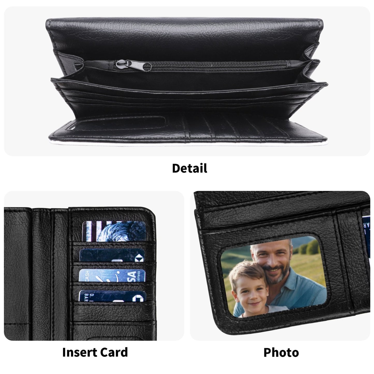Cottagecore Forest Blue Jay Trifold Leather Clutch Long Wallet - sense forest