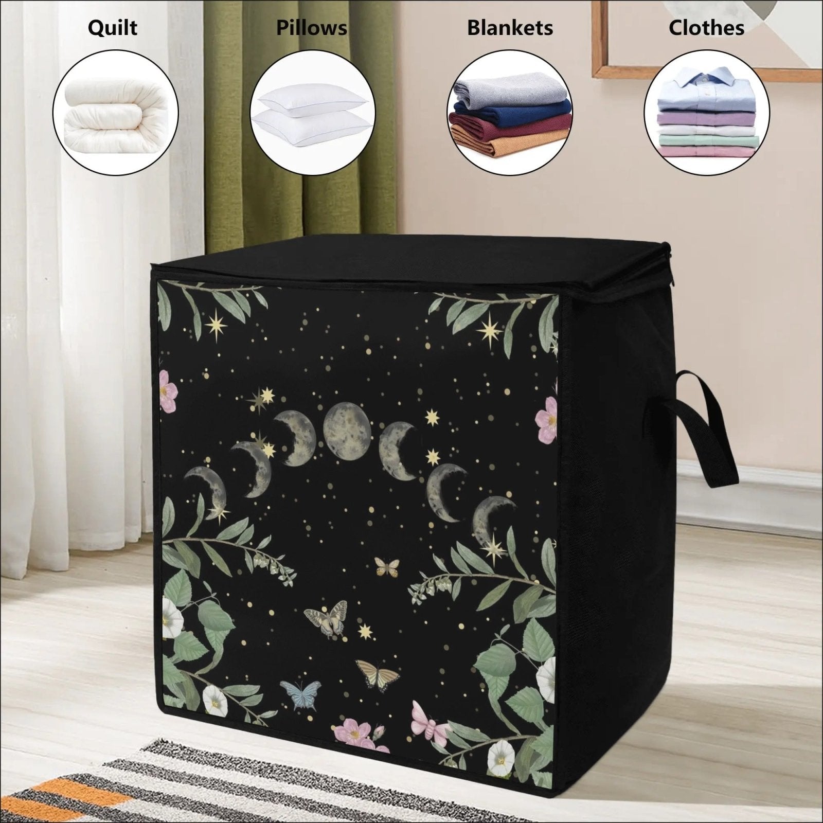 Cottagecore forest butterflies Bedding Storage Boxy Bag - sense forest
