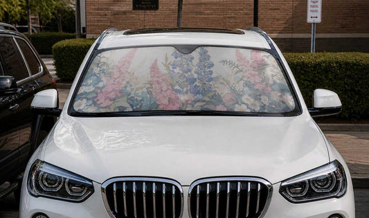 Cottagecore Foxgloves wildflower Pastel Car Windshield Sun Shade | Sense Forest - sense forest