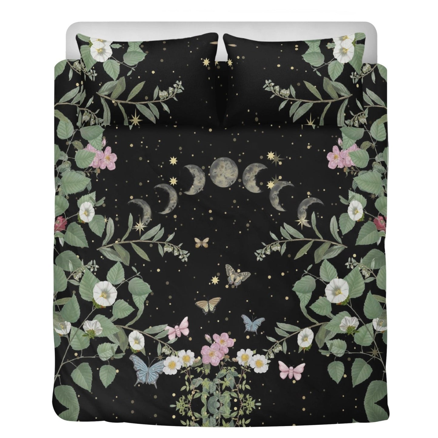 Cottagecore moon butterflies forest 3 Pcs Beddings - sense forest
