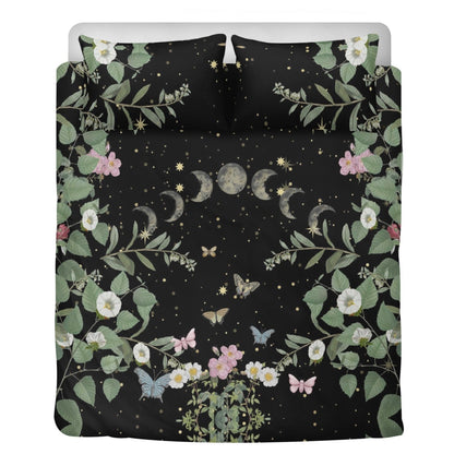 Cottagecore moon butterflies forest 3 Pcs Beddings - sense forest