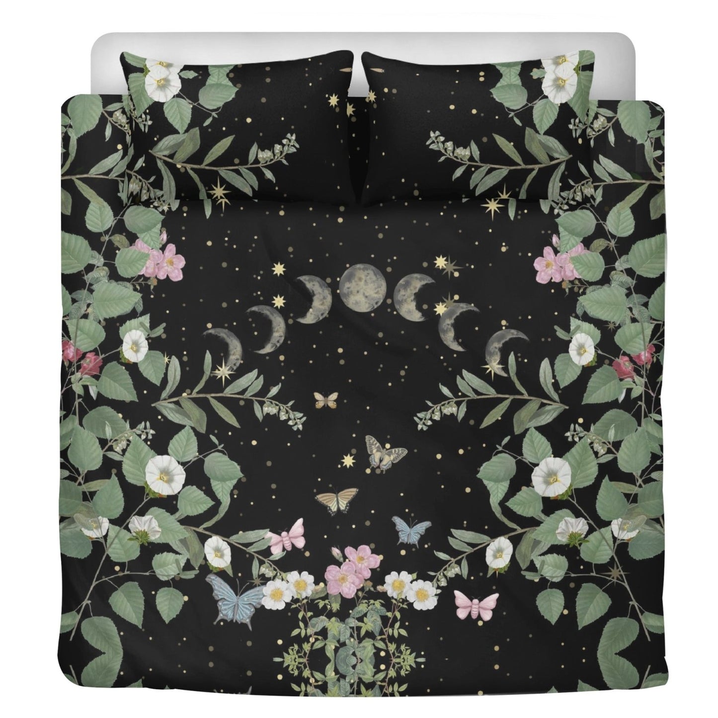Cottagecore moon butterflies forest 3 Pcs Beddings - sense forest