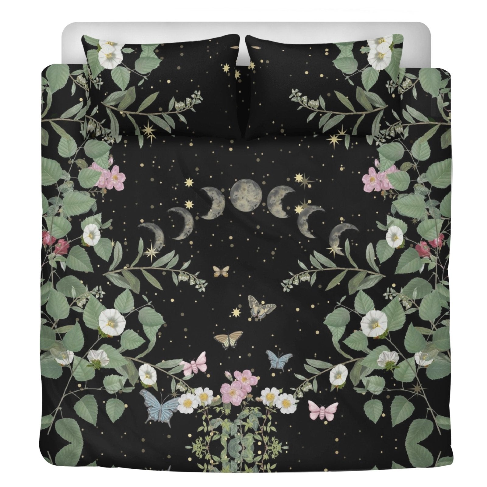 Cottagecore moon butterflies forest 3 Pcs Beddings - sense forest