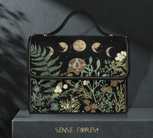 Cottagecore Pine Forest canvas satchel bag - sense forest